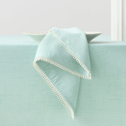 French Perle Solid Ice Blue Dinner Napkins, Set of 4