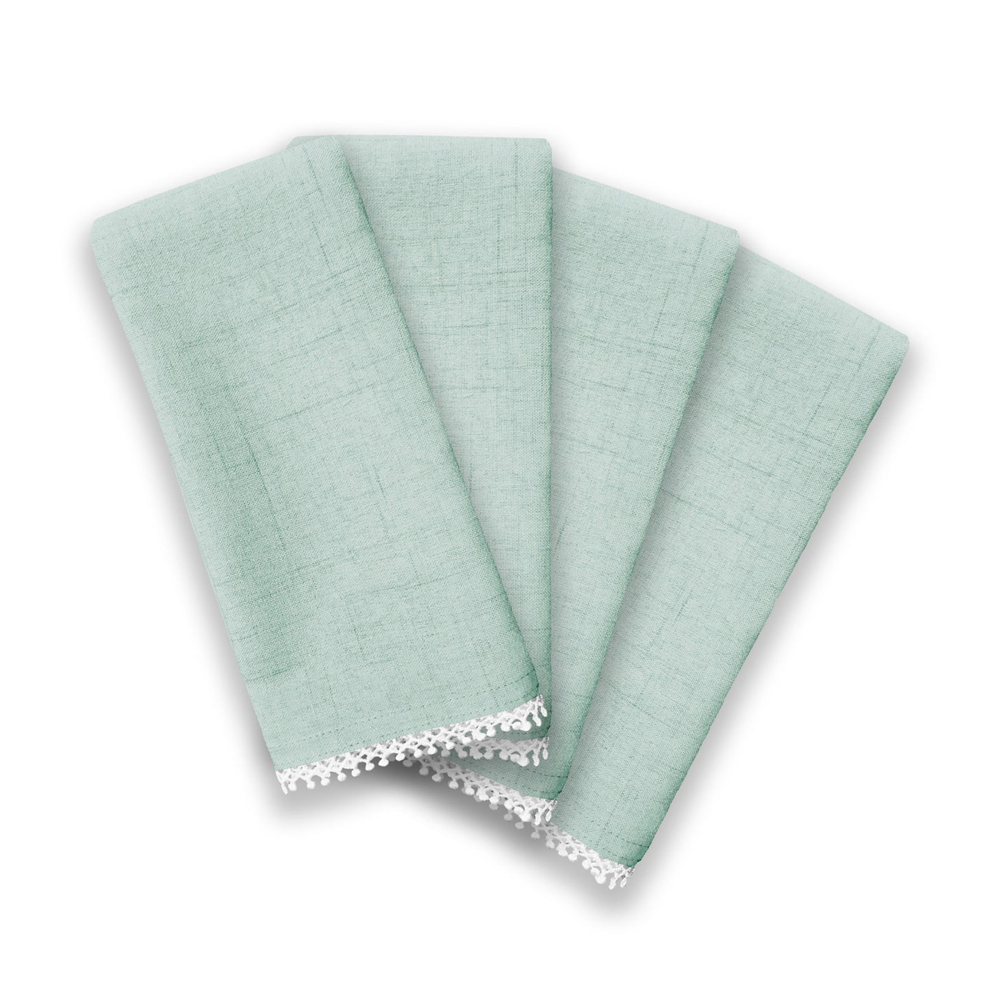 French Perle Solid Ice Blue Dinner Napkins, Set of 4