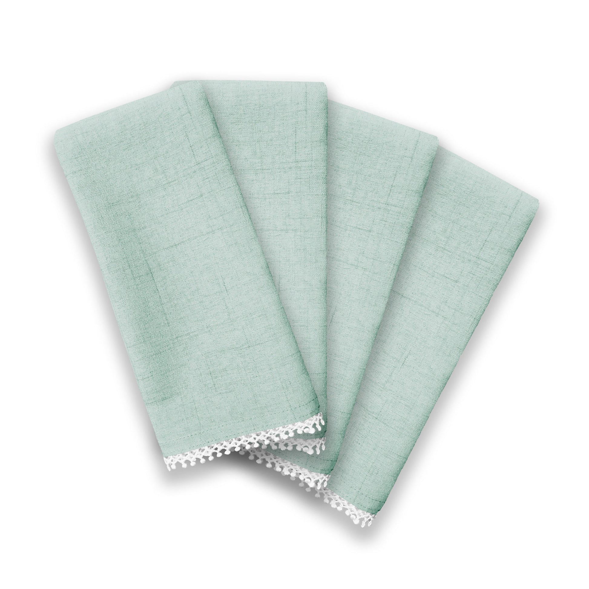 French Perle Solid Ice Blue Dinner Napkins, Set of 4