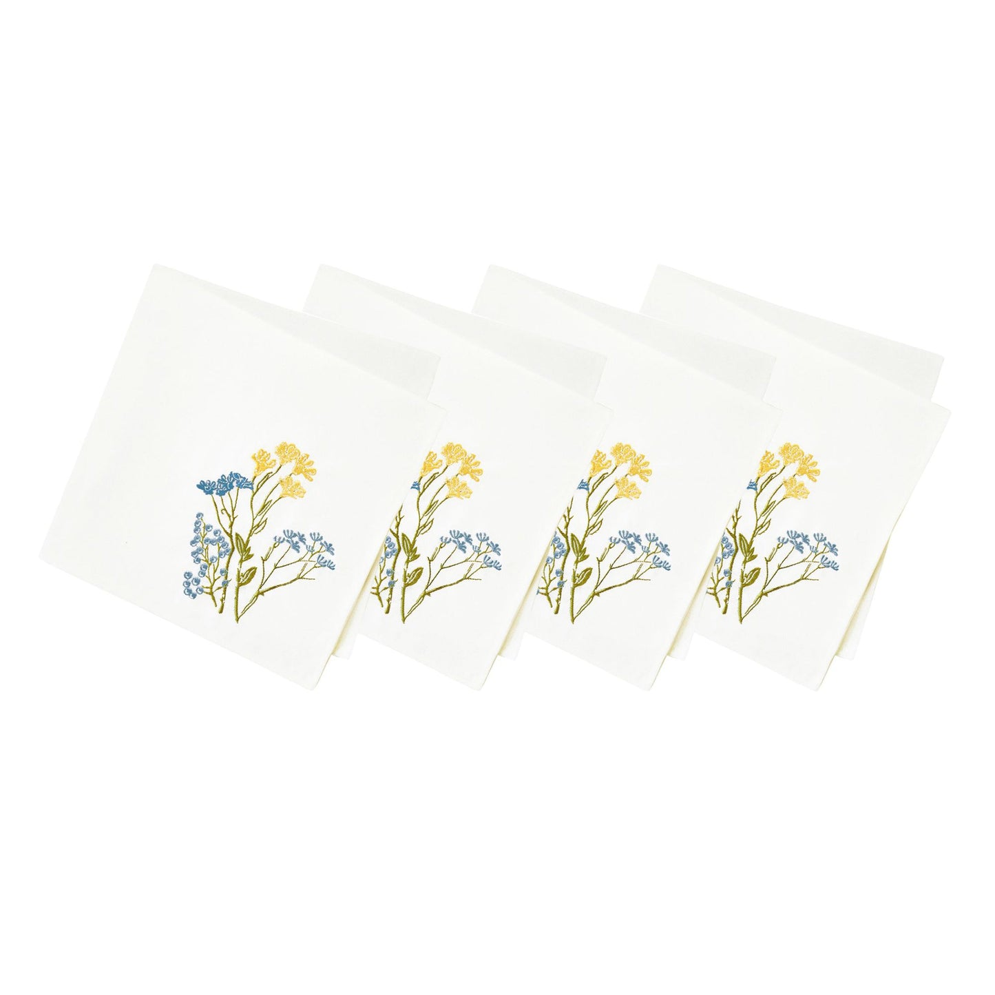 Wildflowers Border Dinner Napkins, Set of 4
