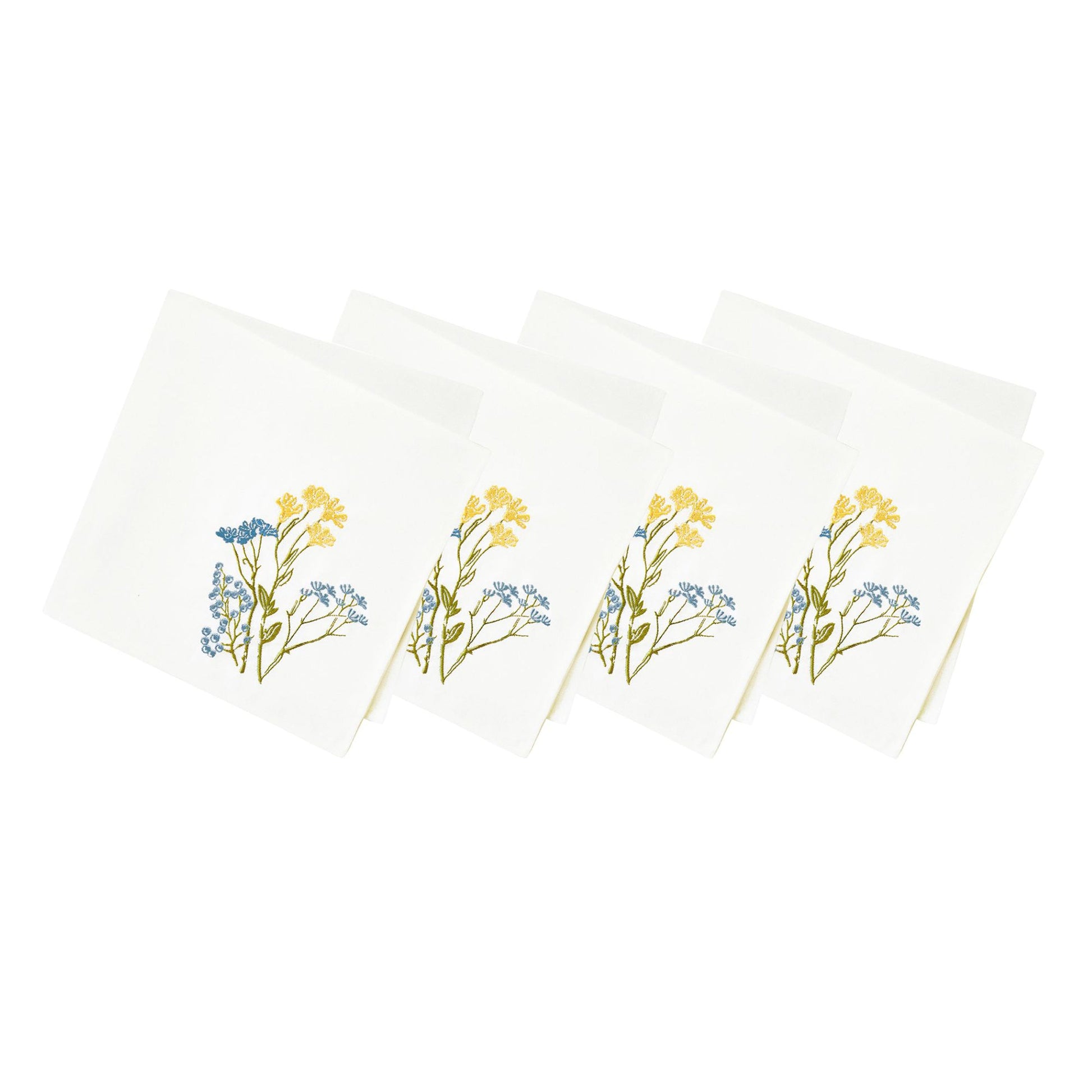 Wildflowers Border Dinner Napkins, Set of 4