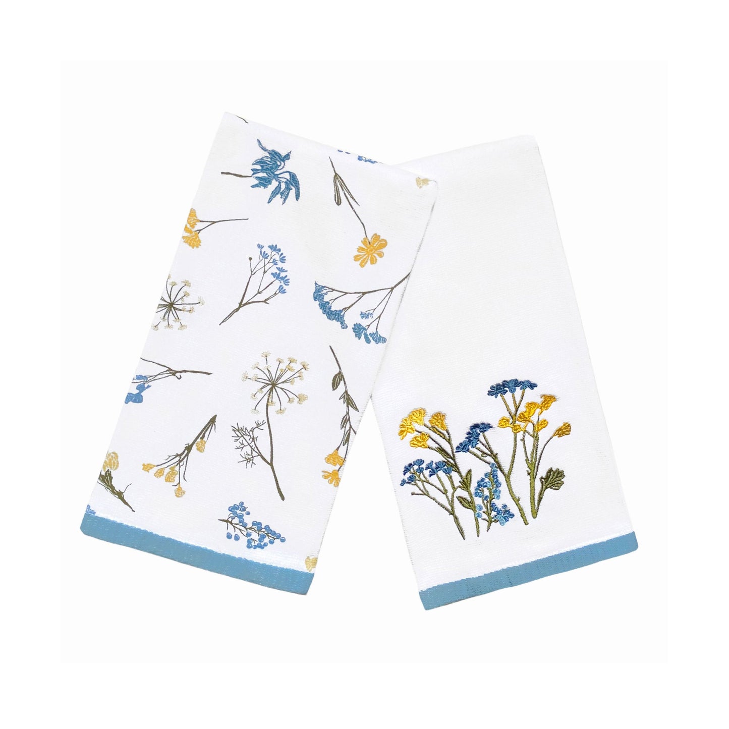 Wildflowers Embroidered Kitchen Towels, Set of 2