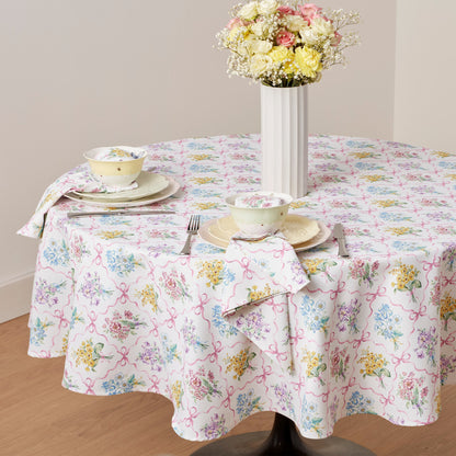 Bouquet Ribbon 70x70 Round Tablecloth