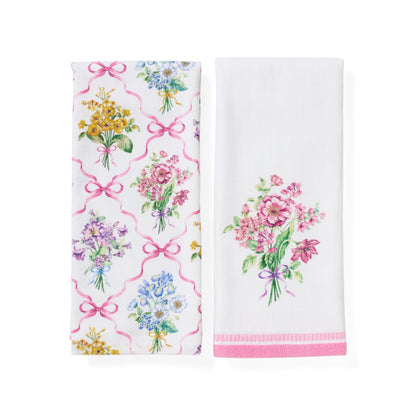Bouquet Ribbon Kitchen Towels, Set of 2