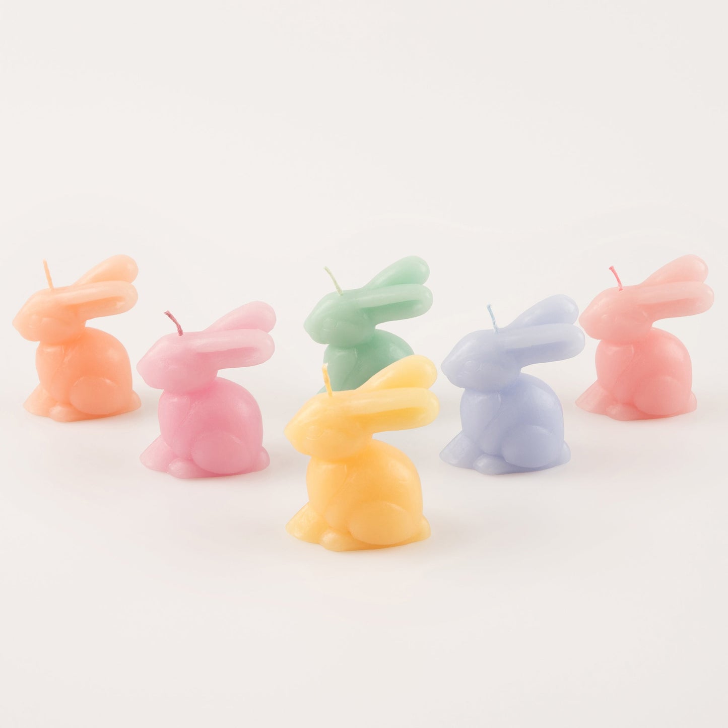 Mini Rainbow Bunny Candles, Set of 6