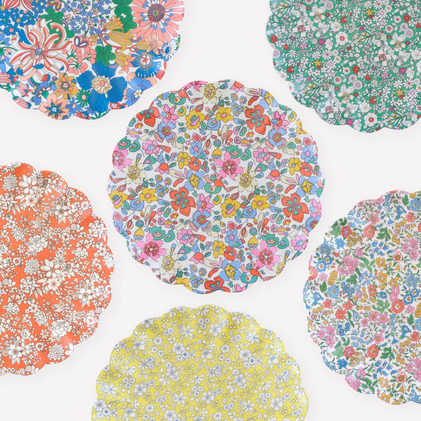 Meri Meri x Liberty Garden Party Large Plates, Set of 6