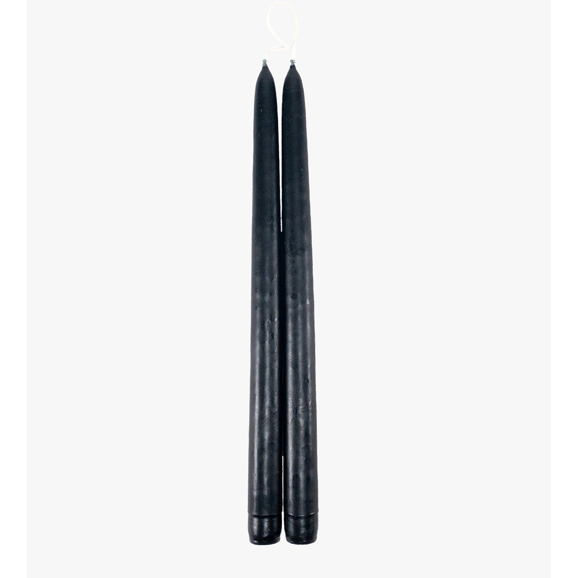 Dripless Black 12" Taper Candles, Set of 2