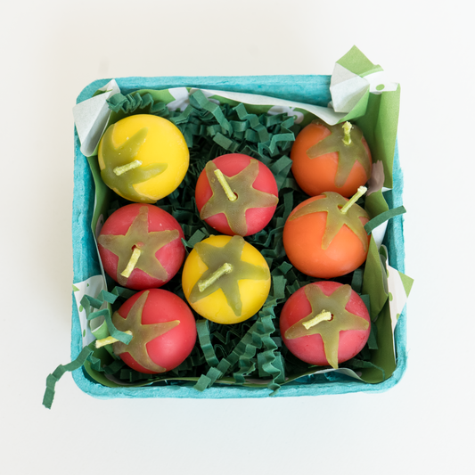 Cherry Tomato Beeswax Birthday Candles