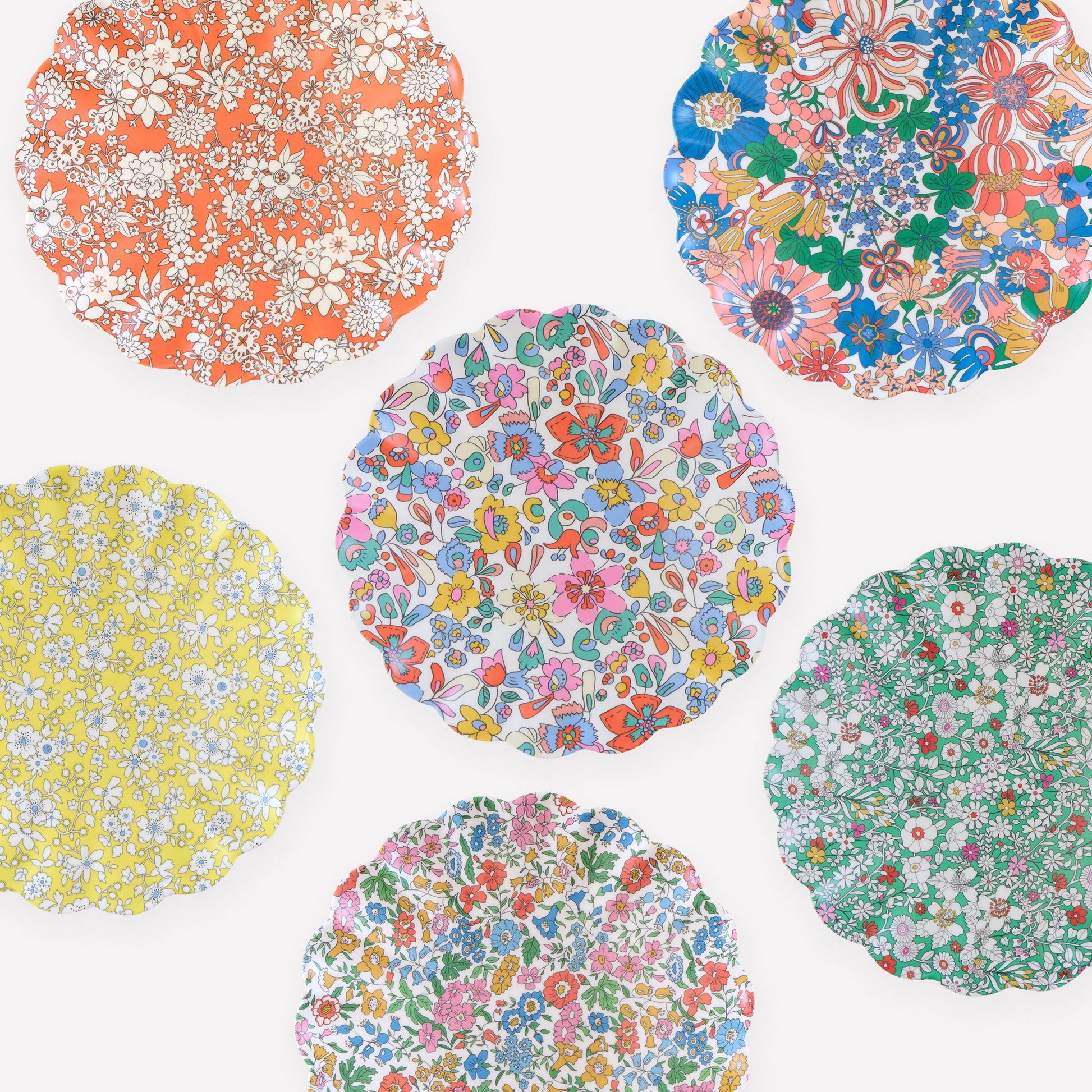 Meri Meri x Liberty Garden Party Small Plates, Set of 6