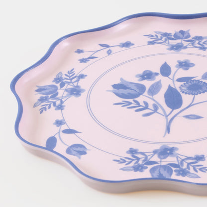 Vintage Botanical Reusable Large Plates, Set of 4