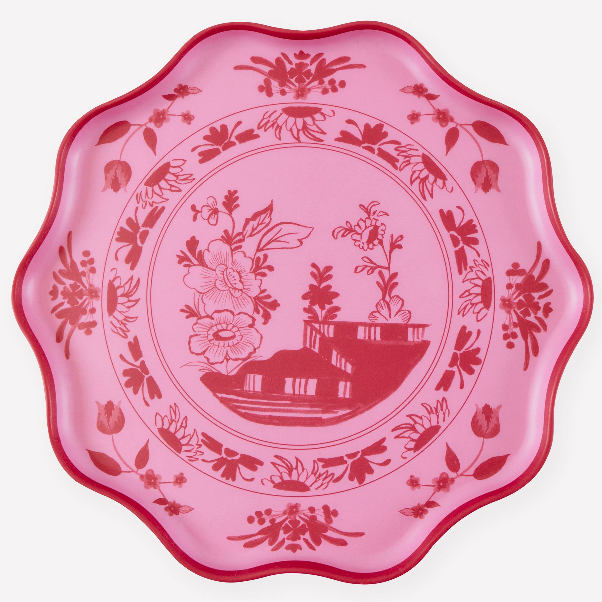 Pink Vintage Botanical Reusable Large Plates, Set of 4