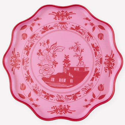 Pink Vintage Botanical Reusable Large Plates, Set of 4