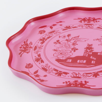 Pink Vintage Botanical Reusable Small Plates, Set of 4