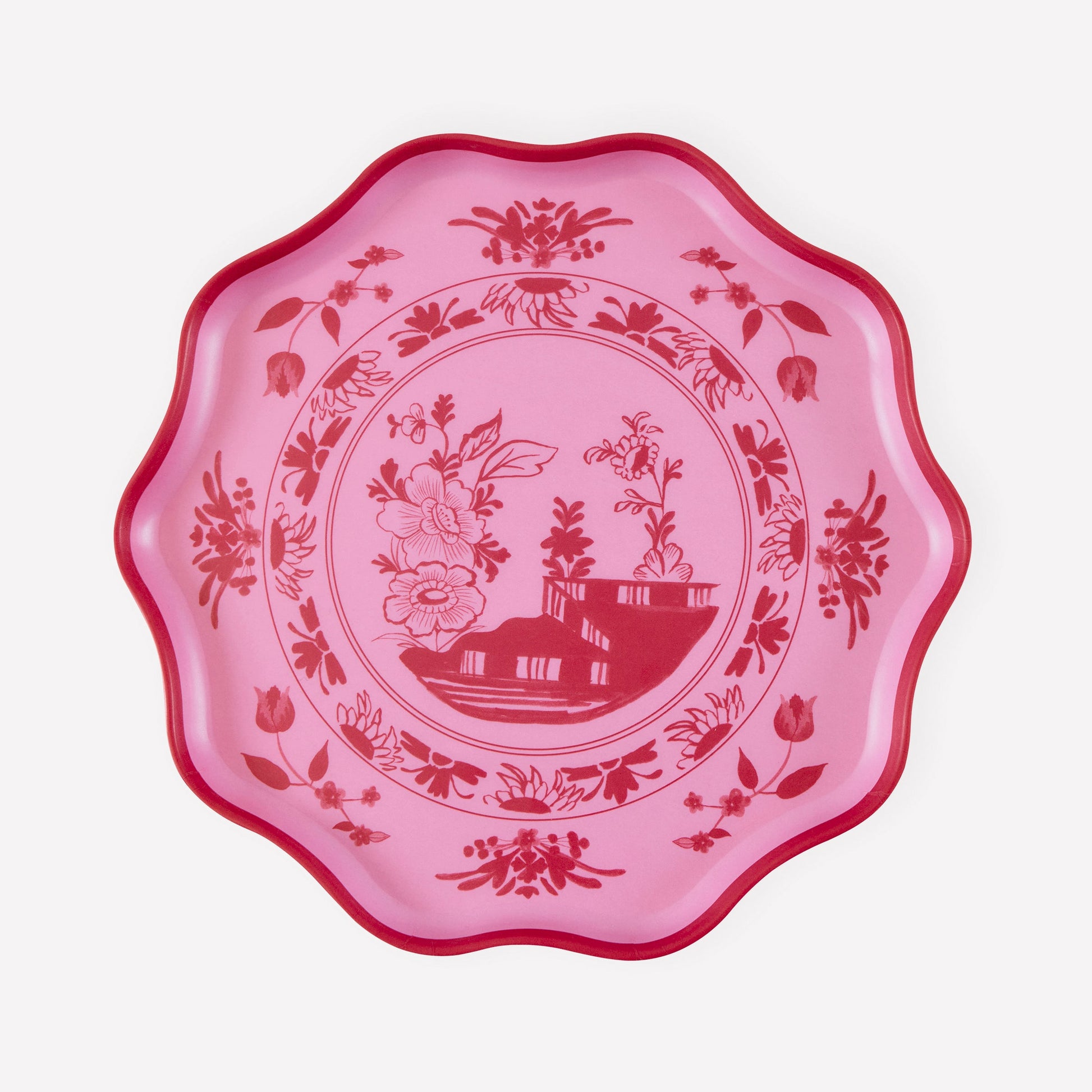 Pink Vintage Botanical Reusable Small Plates, Set of 4