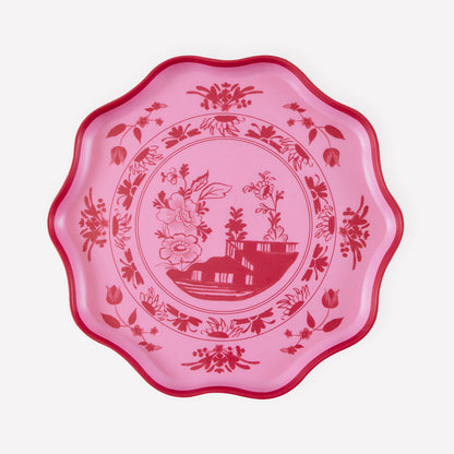 Pink Vintage Botanical Reusable Small Plates, Set of 4