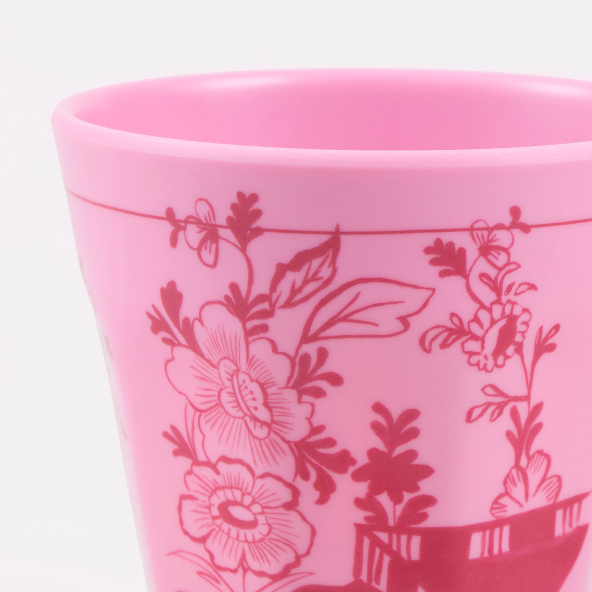 Pink Vintage Botanical Reusable Cups, Set of 4