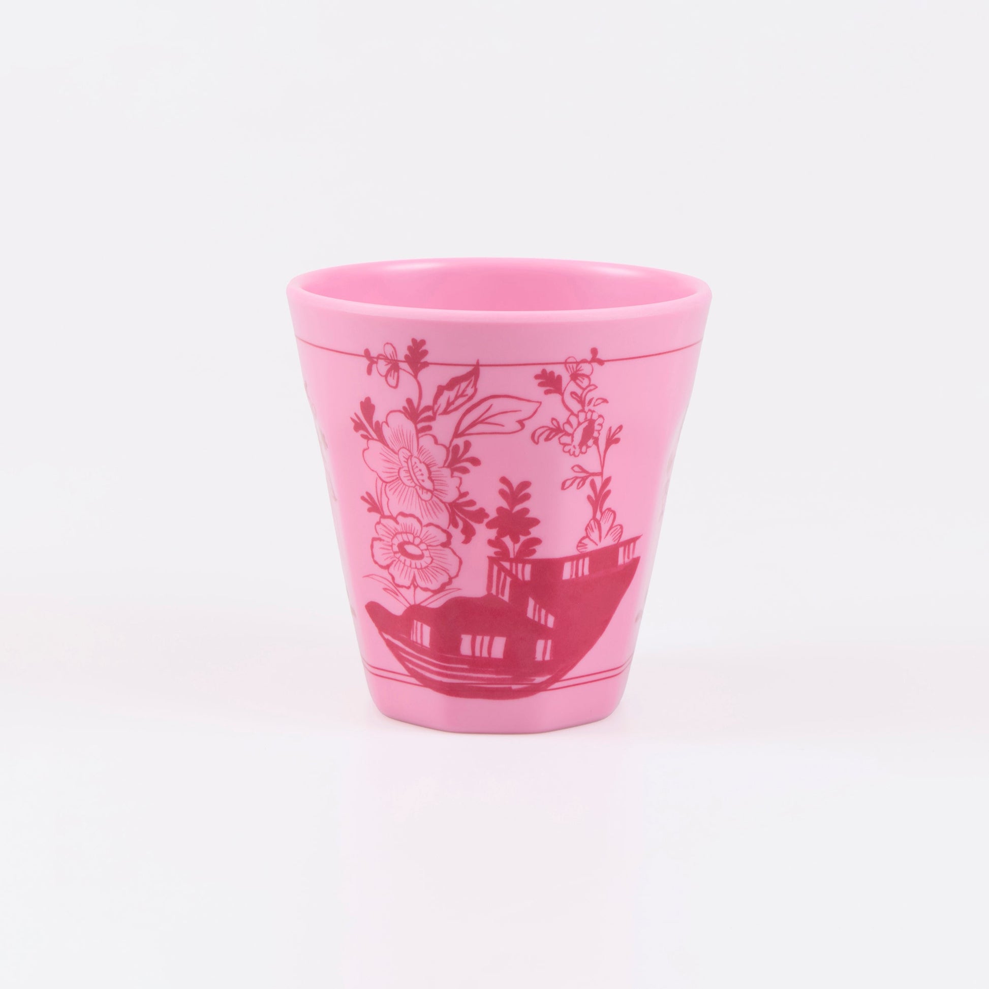 Pink Vintage Botanical Reusable Cups, Set of 4