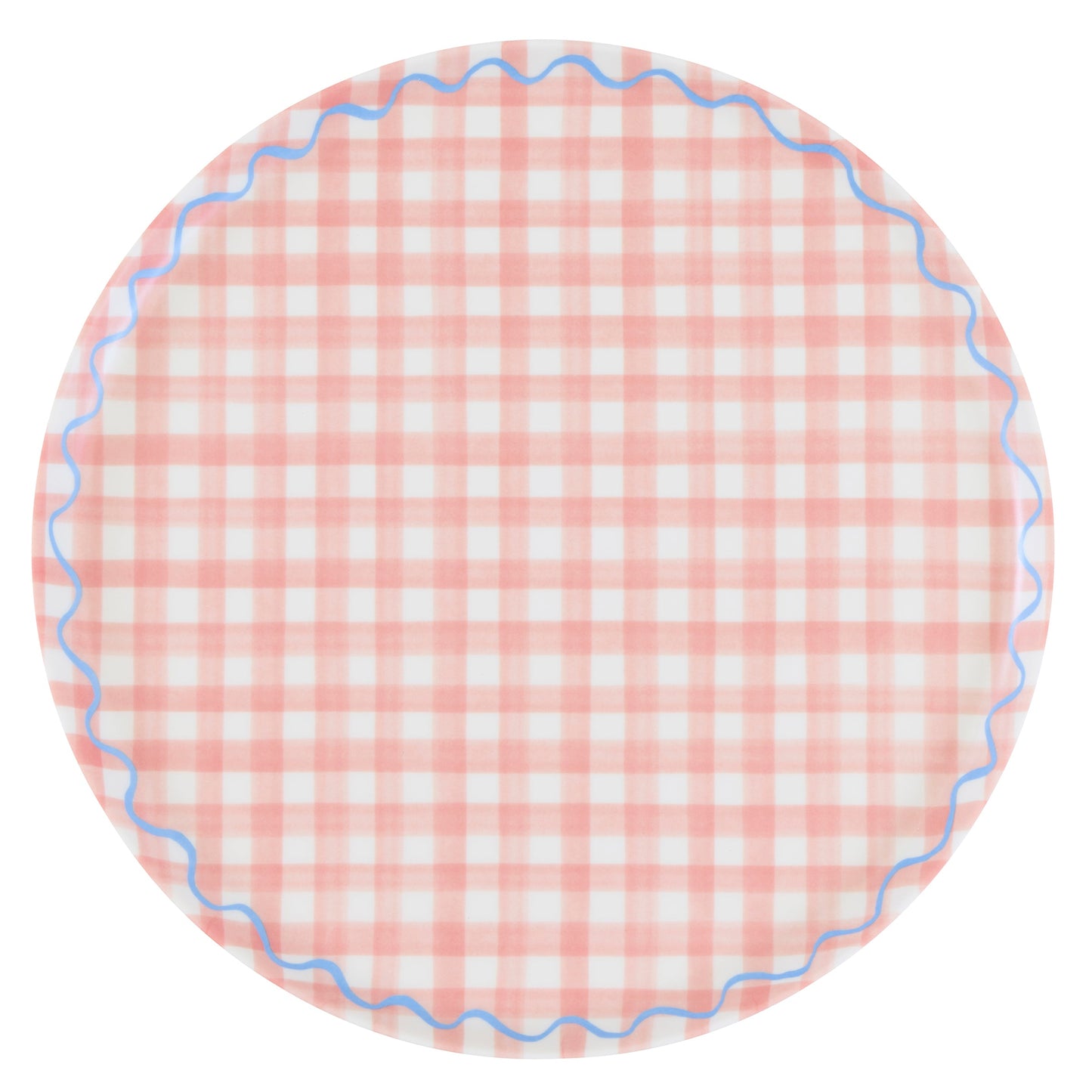 Gingham Reusable Large Plates, Set of 6