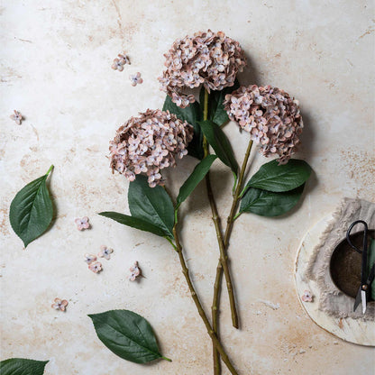 Artificial Real Touch Antique Blush Hydrangea Stem