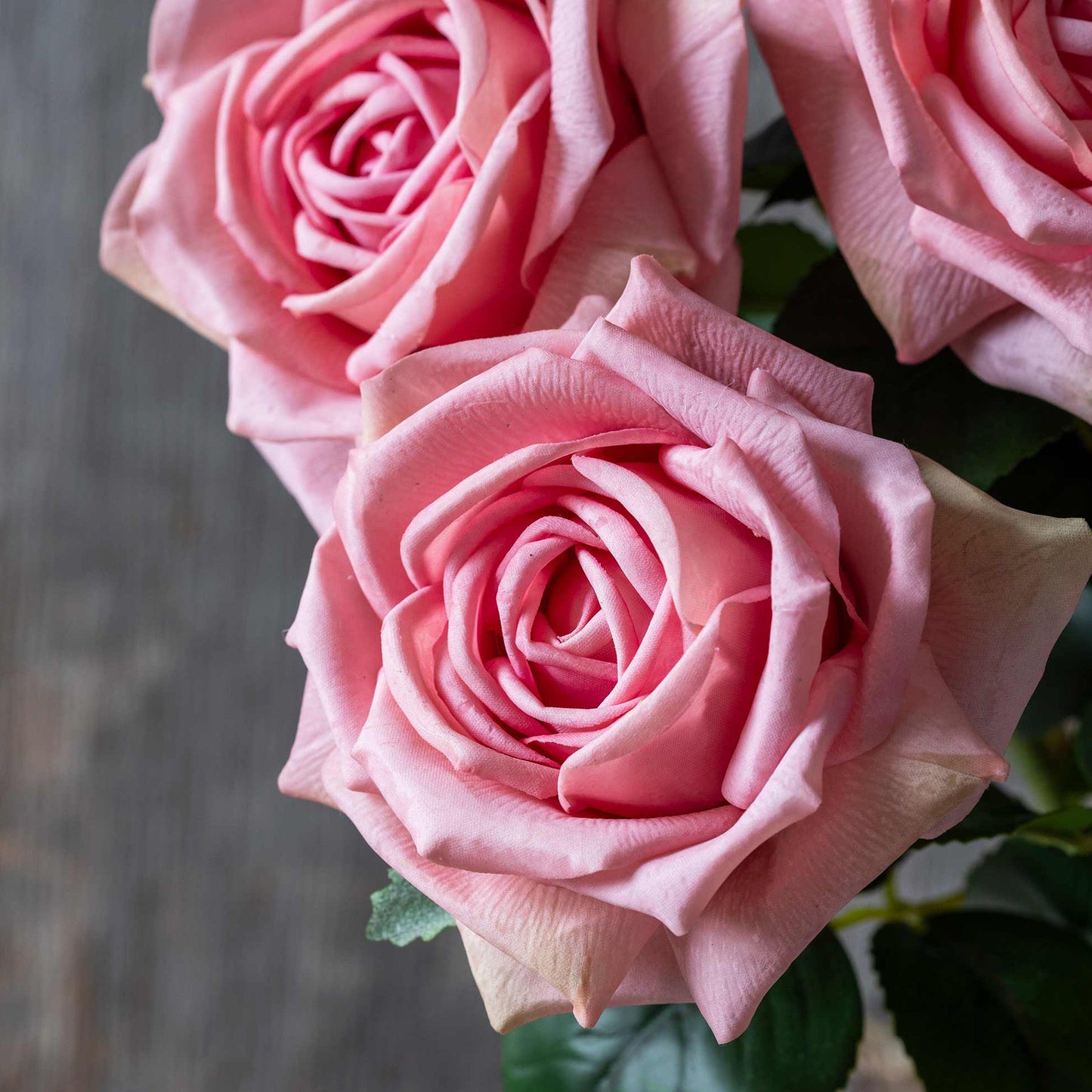 Artificial Real Touch Peach Rose Stem