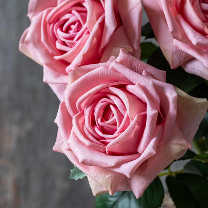Artificial Real Touch Peach Rose Stem