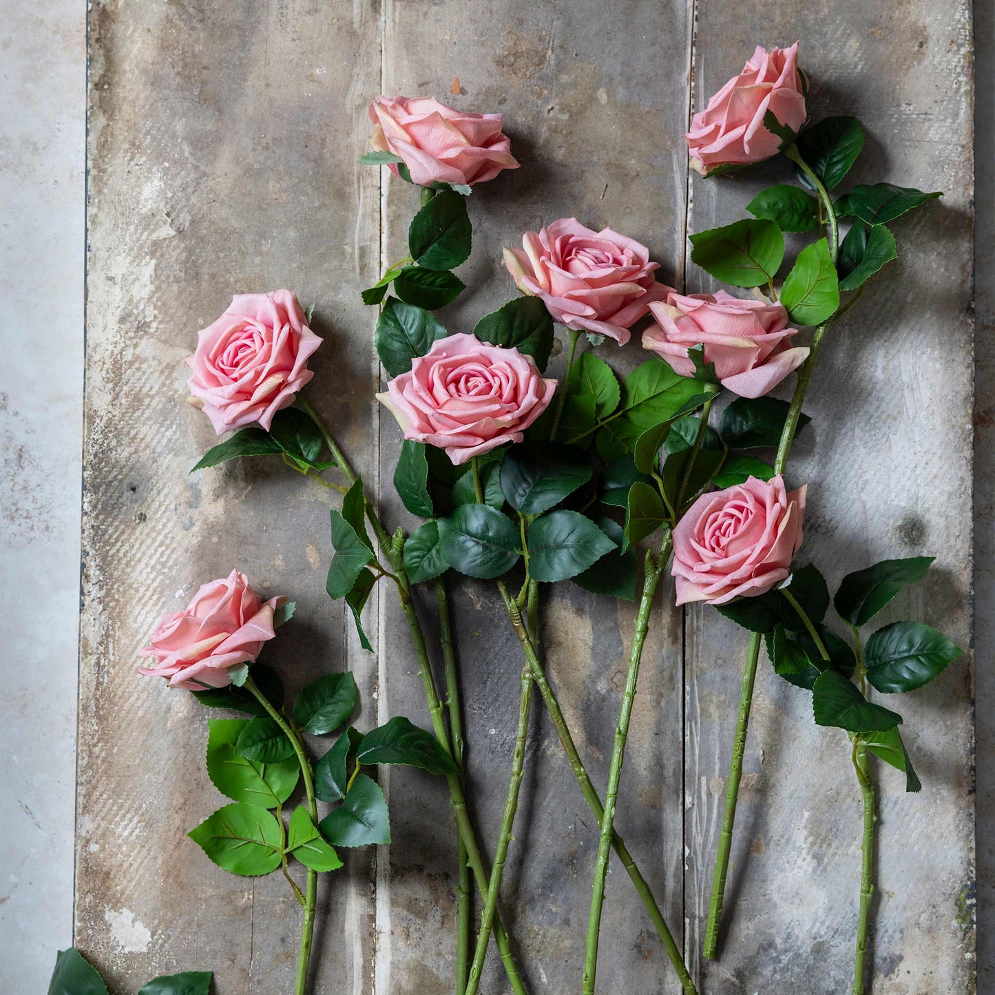 Artificial Real Touch Peach Rose Stem