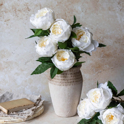 Artificial Real Touch White Peony Stem
