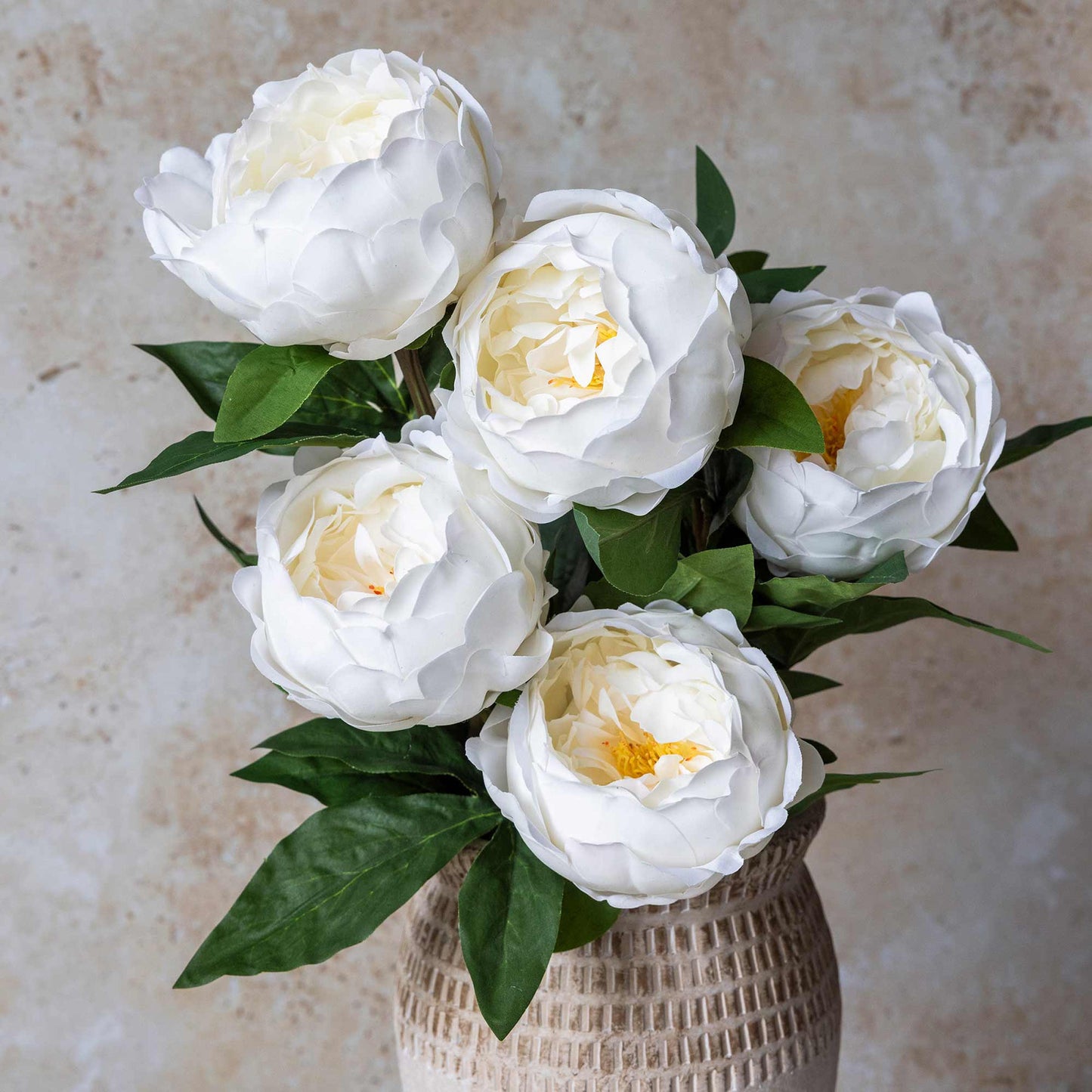 Artificial Real Touch White Peony Stem