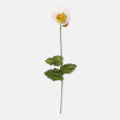 Artificial White Poppy Stem