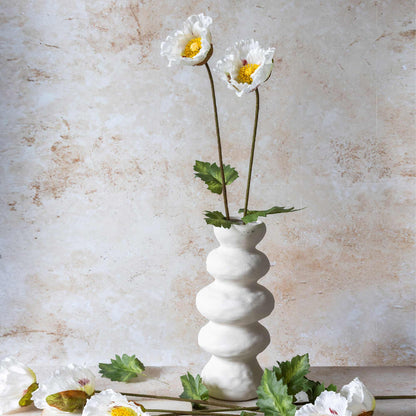 Artificial White Poppy Stem
