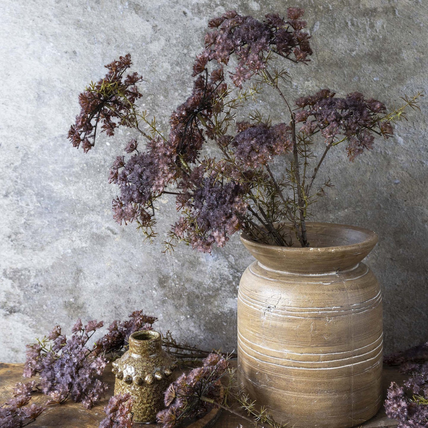 Artificial Purple Queen Anne's Lace Stem
