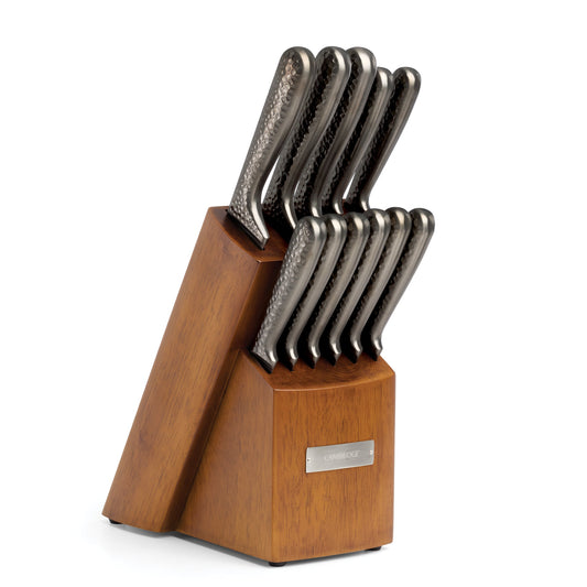 Nero Hammered Titanium 12-Piece Cutlery Block Set