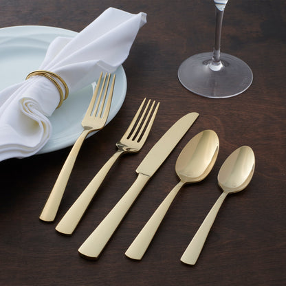 Aptitude Champagne Satin 20-Piece Flatware Set