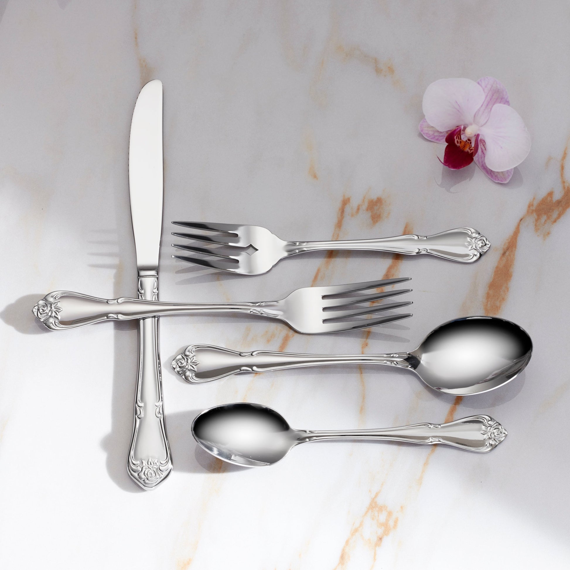 True Rose 20-Piece Flatware Set