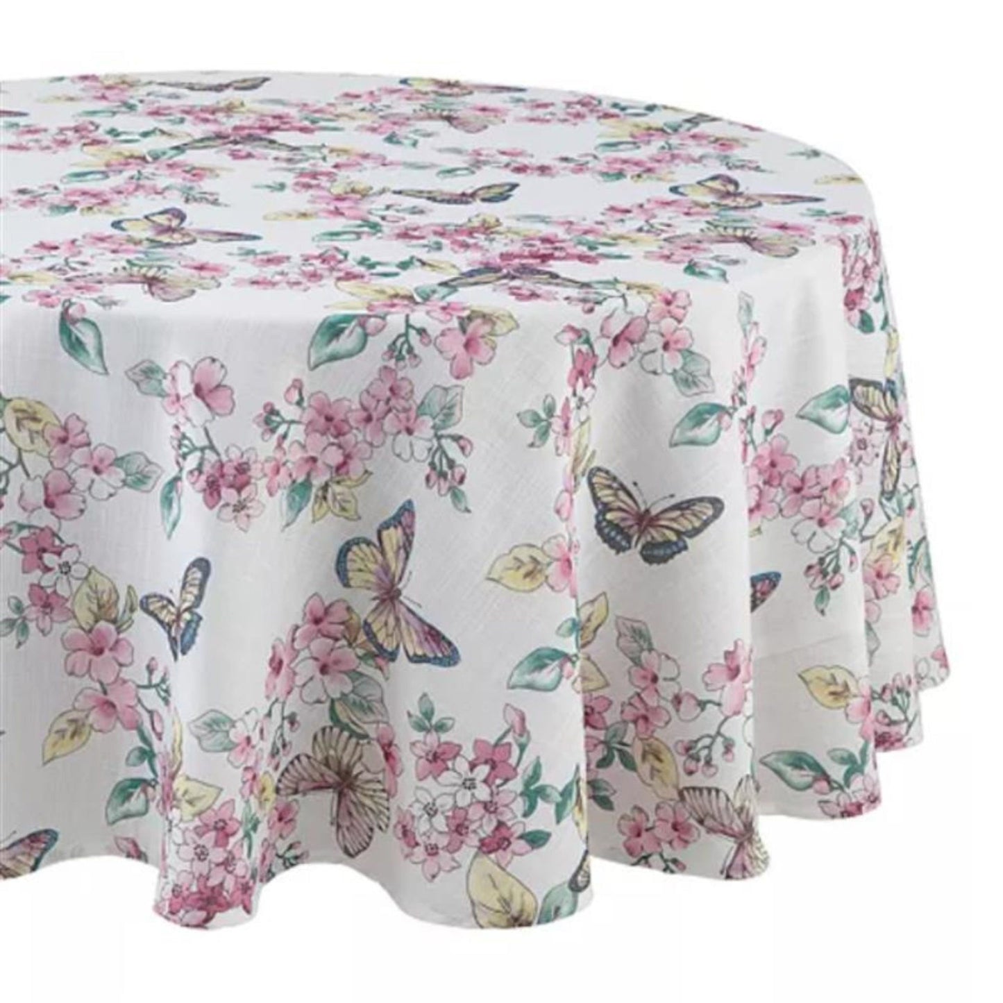 Butterfly Meadow Floral 70x70 Round Tablecloth