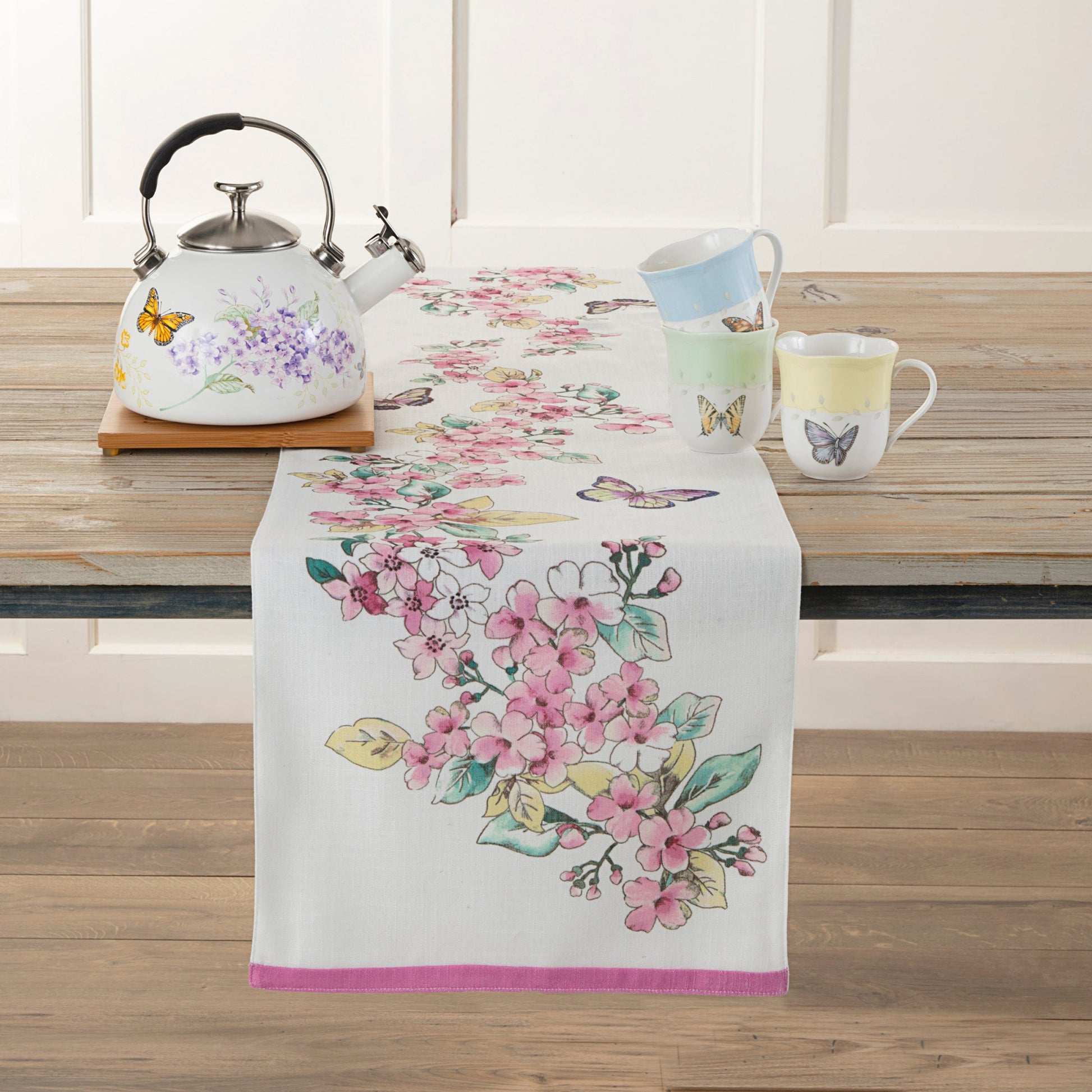 Butterfly Meadow Floral 14x72 Table Runner