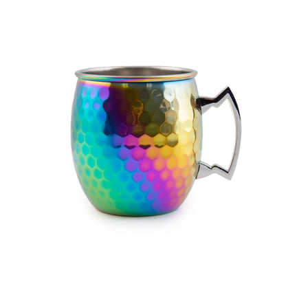 Hammered Rainbow Moscow Mule Mugs, Set of 4