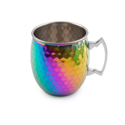 Hammered Rainbow Moscow Mule Mugs, Set of 4