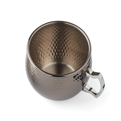 Hammered Black Moscow Mule Mugs, Set of 2