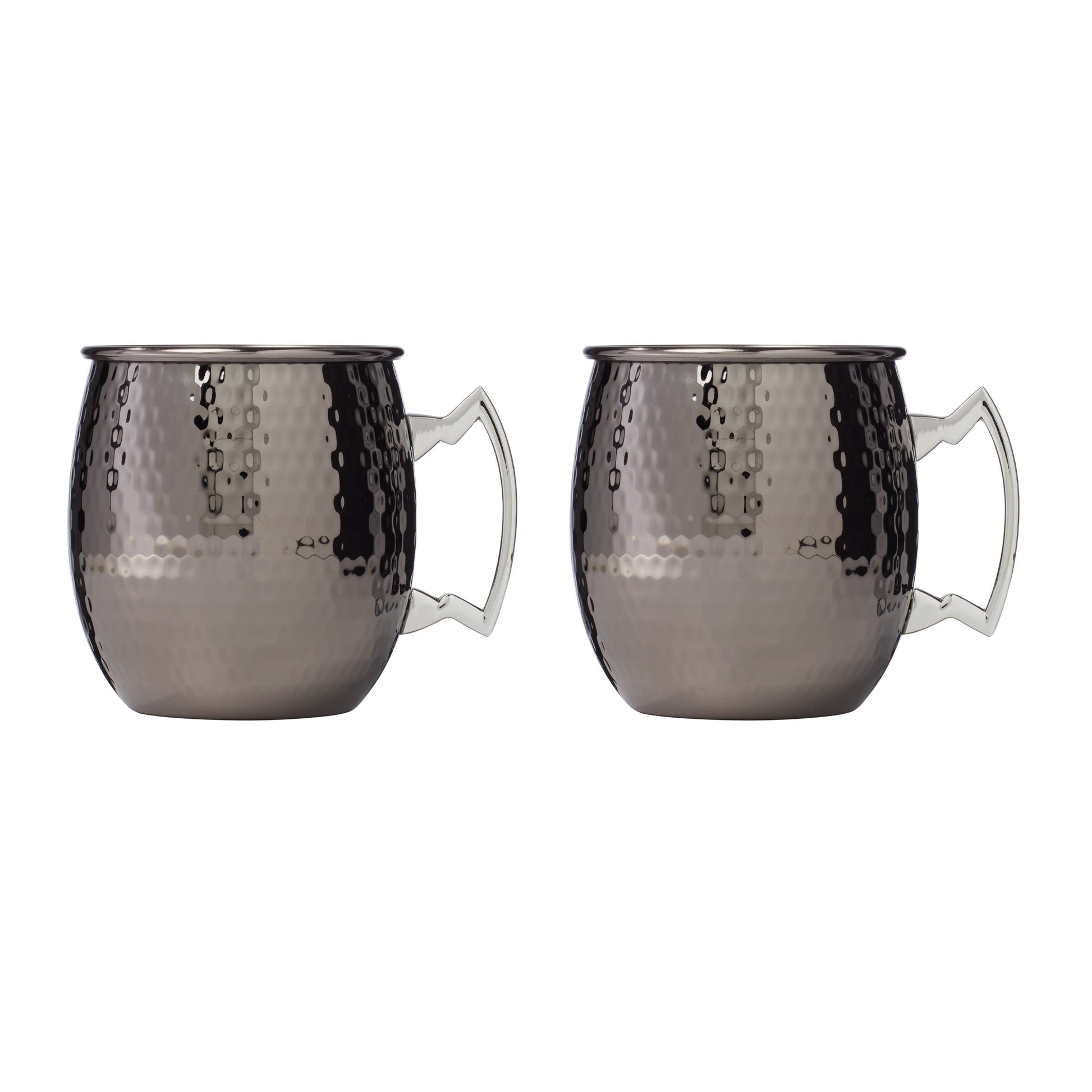 Hammered Black Moscow Mule Mugs, Set of 2