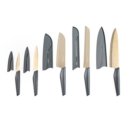 10-Piece Cutlery Set in Grey and Champagne