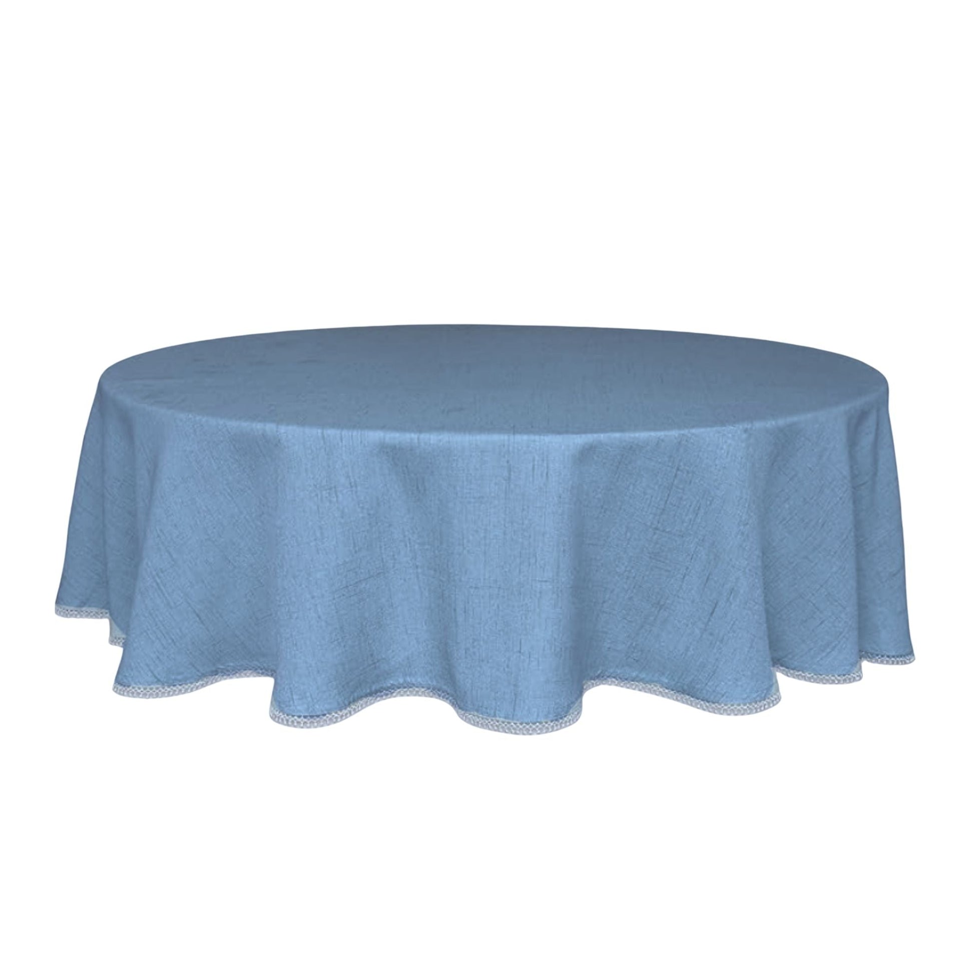 French Perle Solid Periwinkle 70x70 Round Tablecloth