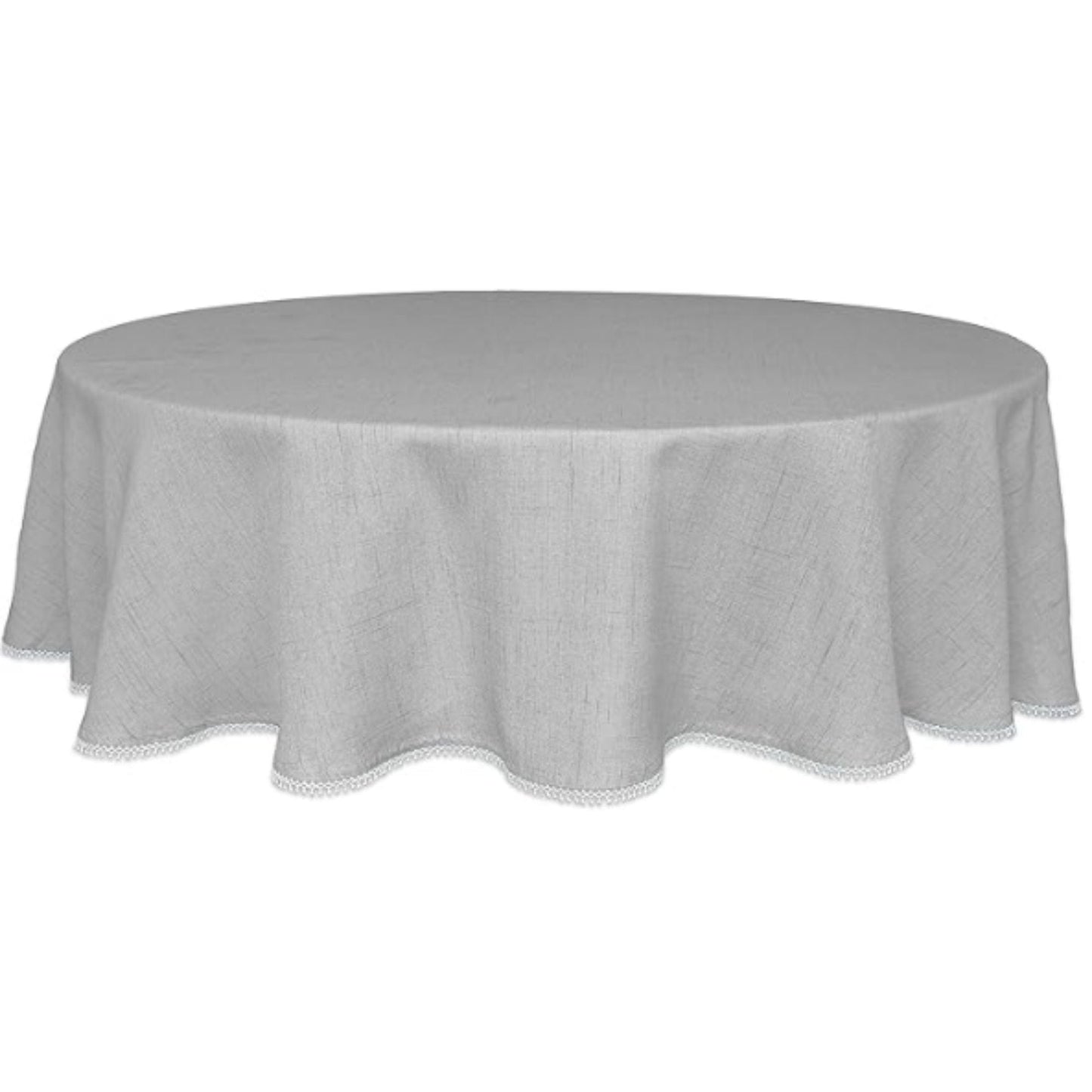 French Perle Solid Dove Grey 70x70 Round Tablecloth