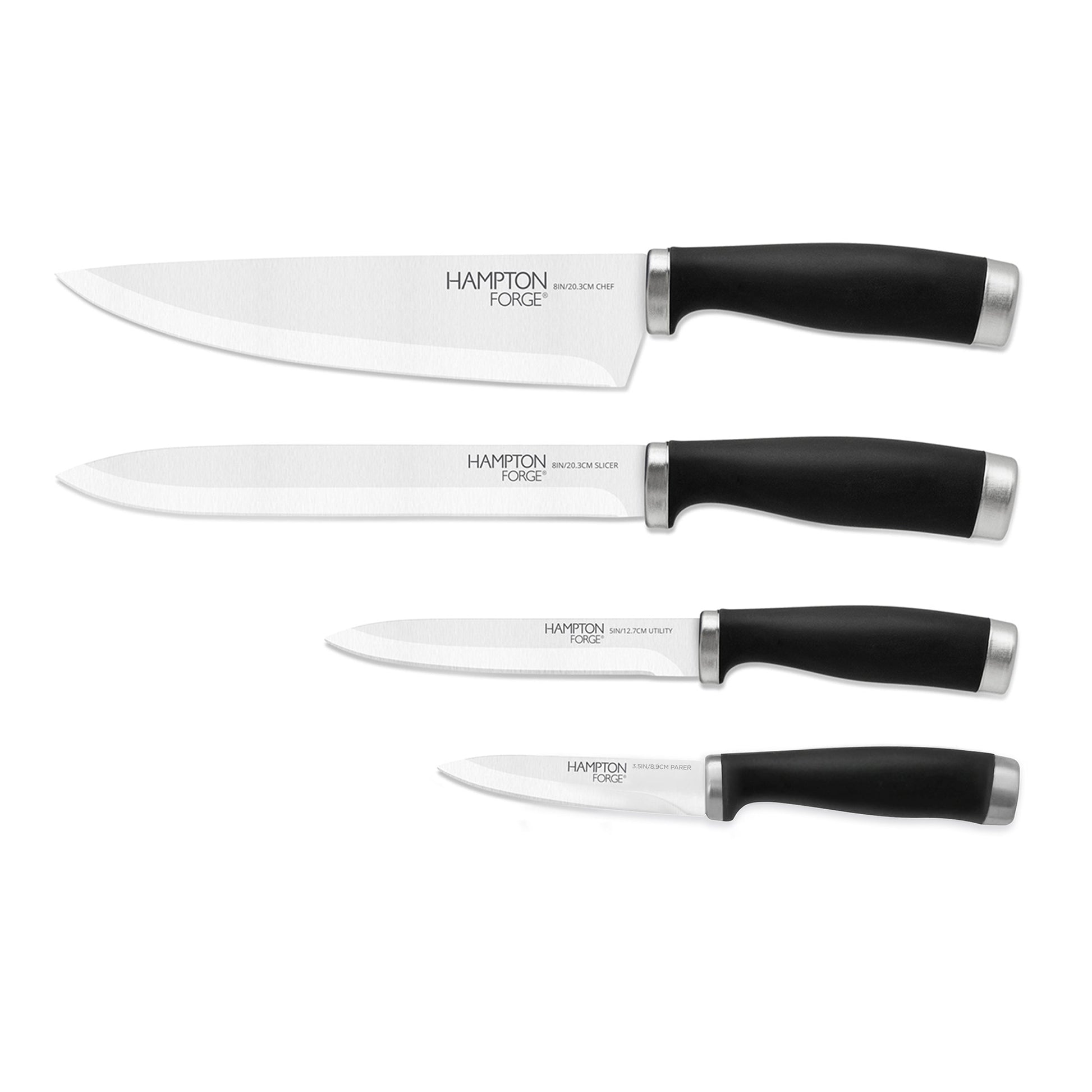 Epicure Black 4-Piece Soft-Grip Cutlery Set