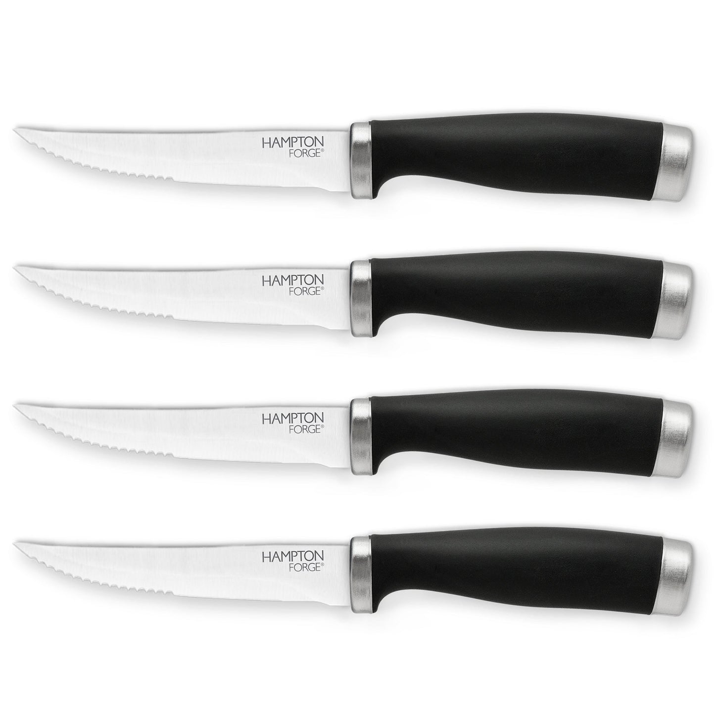 Epicure Black Steak Knives, Set of 4
