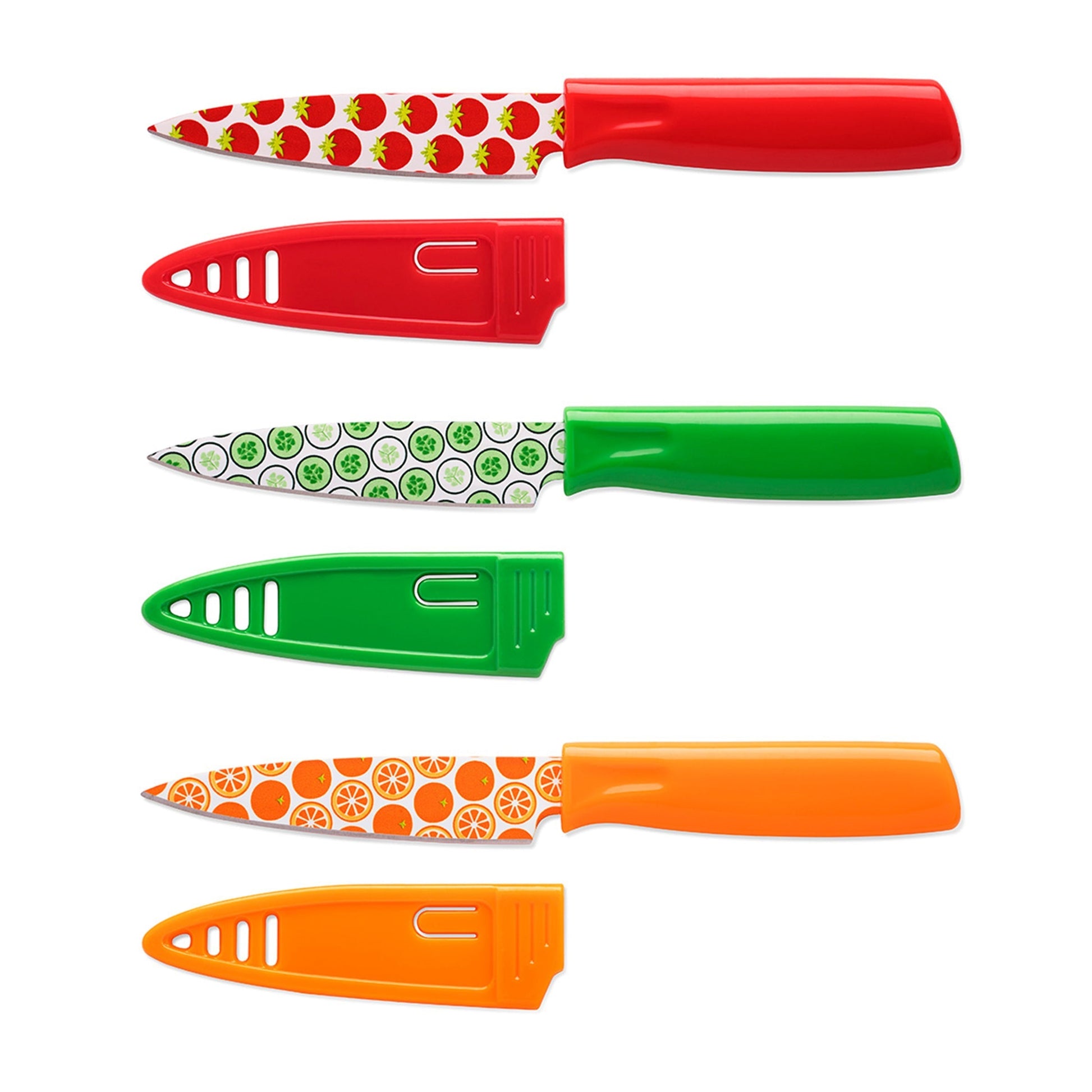 Printed Fruit 3-Piece Paring Knife Set