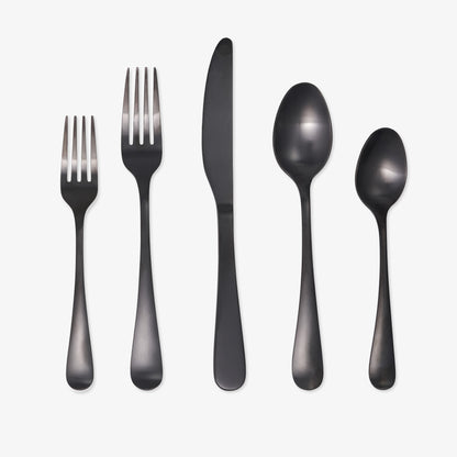 Rhiannon Black Satin 20-Piece Flatware Set