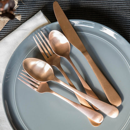 Rhiannon Copper Satin 20-Piece Flatware Set