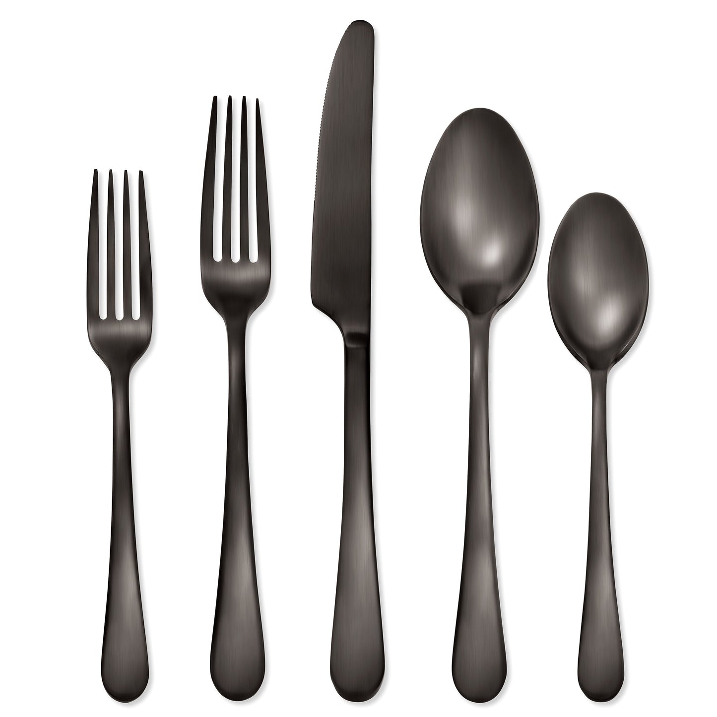 Mirabella Gunmetal Satin 30-Piece Flatware Set
