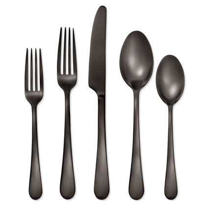 Mirabella Gunmetal Satin 30-Piece Flatware Set